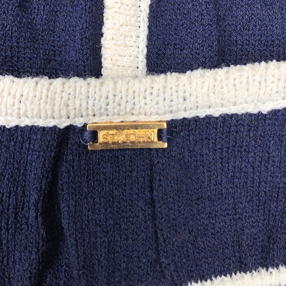 St. John 56% Wool Striped Cardigan and Top Set - S - Picture 16 of 17